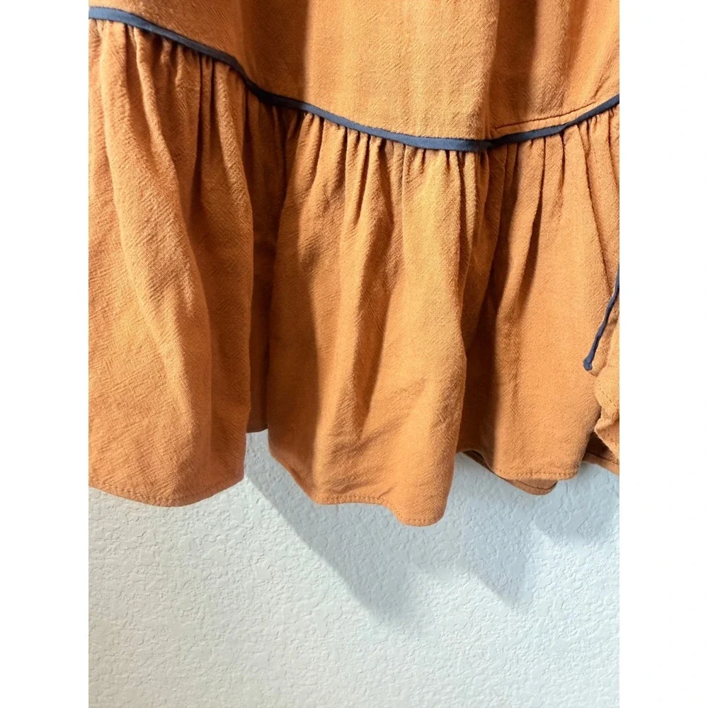 Free People Luck Of The Draw Western Mini Dress Womens S Boho Button No Belt